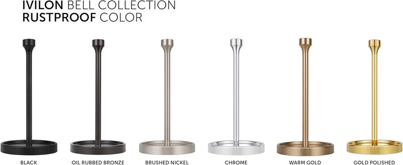 Ivilon Countertop Paper Towel Holder - Modern Bell End Minimalist Design - Color Chrome - Image 4